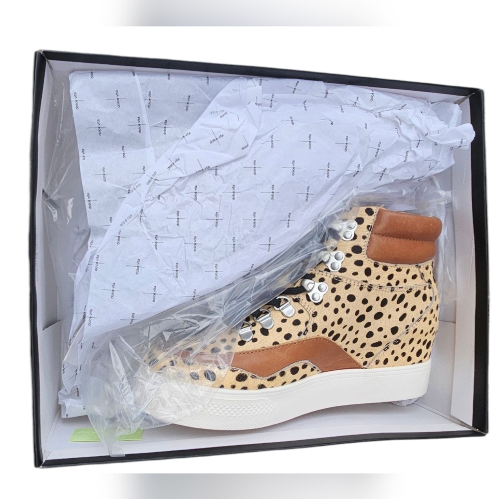 Dolce Vita NEW Size 8 Weber Leopard Print Cow Hair & Leather High-Tops 2.5" Heel - Picture 15 of 15